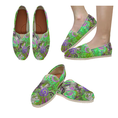 Graffiti Abstract Green Unisex Classic Canvas Slip-On (Model 1206)