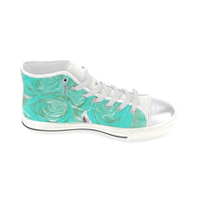 Load image into Gallery viewer, Rose Bouquet Flower Aqua Women&#39;s Classic High Top Canvas Shoes (Model 017)