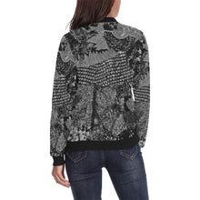 Load image into Gallery viewer, Paisley Power Black and White All Over Print Bomber Jacket for Women (Model H36)