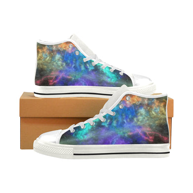 Splash of Color Negative Men’s Classic High Top Canvas Shoes (Model 017)