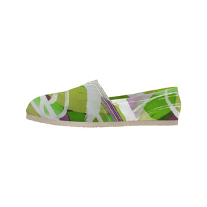 Abstract Circles Green Unisex Classic Canvas Slip-On (Model 1206)