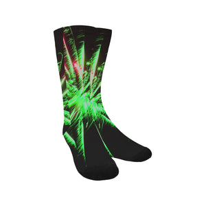 Fireworks Star Green Trouser Socks (For Men)