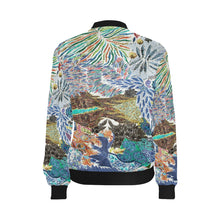 Load image into Gallery viewer, Pleasantly Paisley Negative All Over Print Bomber Jacket for Women (Model H36)