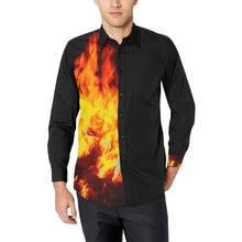 Load image into Gallery viewer, Feathery Flames Red Men&#39;s All Over Print Casual Dress Shirt (Model T61)