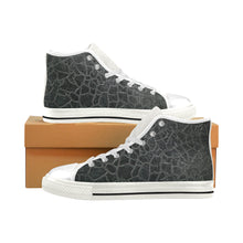 Load image into Gallery viewer, Crackle Black Men’s Classic High Top Canvas Shoes (Model 017)