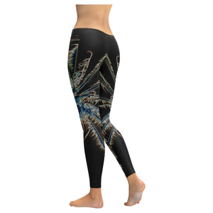 Fireworks Star Glowing Low Rise Leggings (Invisible Stitch) (Model L05)