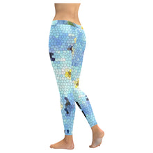 Load image into Gallery viewer, Forget Me Not Flower Mosaic Low Rise Leggings (Invisible Stitch) (Model L05)