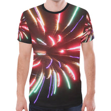 Load image into Gallery viewer, Fireworks Burst New All Over Print T-shirt for Men (Model T45)