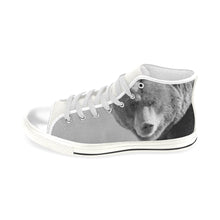 Load image into Gallery viewer, Big Bear Black and White Men’s Classic High Top Canvas Shoes (Model 017)