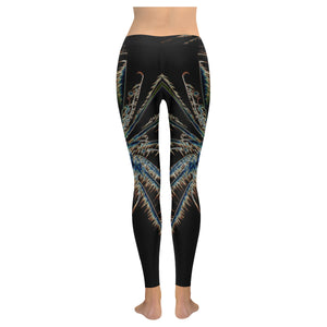 Fireworks Star Glowing Low Rise Leggings (Invisible Stitch) (Model L05)