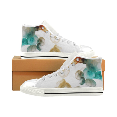 Jellyfish Negative Men’s Classic High Top Canvas Shoes (Model 017)