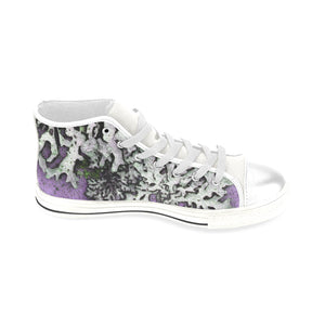 Moss Purple Men’s Classic High Top Canvas Shoes (Model 017)