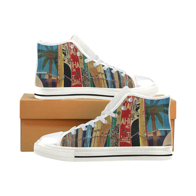 Surfboards Men’s Classic High Top Canvas Shoes (Model 017)