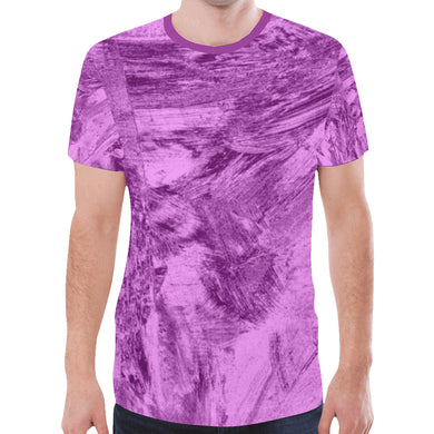 Abstract Brush Purple New All Over Print T-shirt for Men (Model T45)