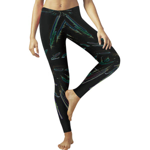 Fireworks Burst Glowing Low Rise Leggings (Invisible Stitch) (Model L05)