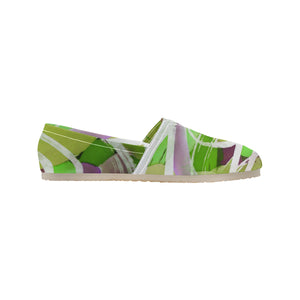 Abstract Circles Green Unisex Classic Canvas Slip-On (Model 1206)