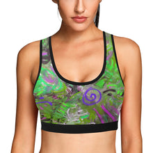 Load image into Gallery viewer, Graffiti Abstract Green Women&#39;s All Over Print Sports Bra (Model T52)