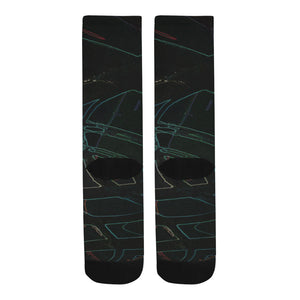 Abstract Circles Glowing Trouser Socks (For Men)