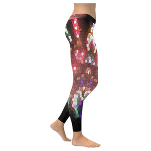 Fireworks Burst Mosaic Low Rise Leggings (Invisible Stitch) (Model L05)