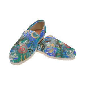 Graffiti Abstract Blue Unisex Classic Canvas Slip-On (Model 1206)