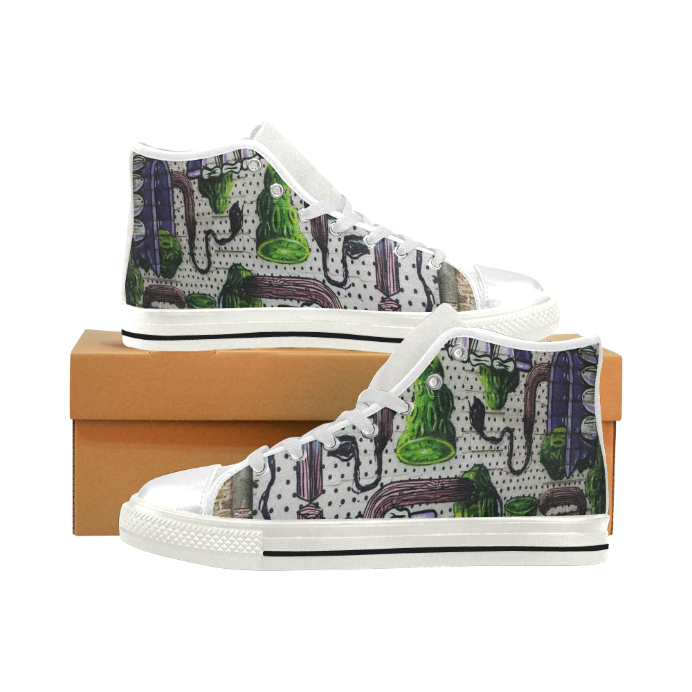 Complex Graffiti Men’s Classic High Top Canvas Shoes (Model 017)