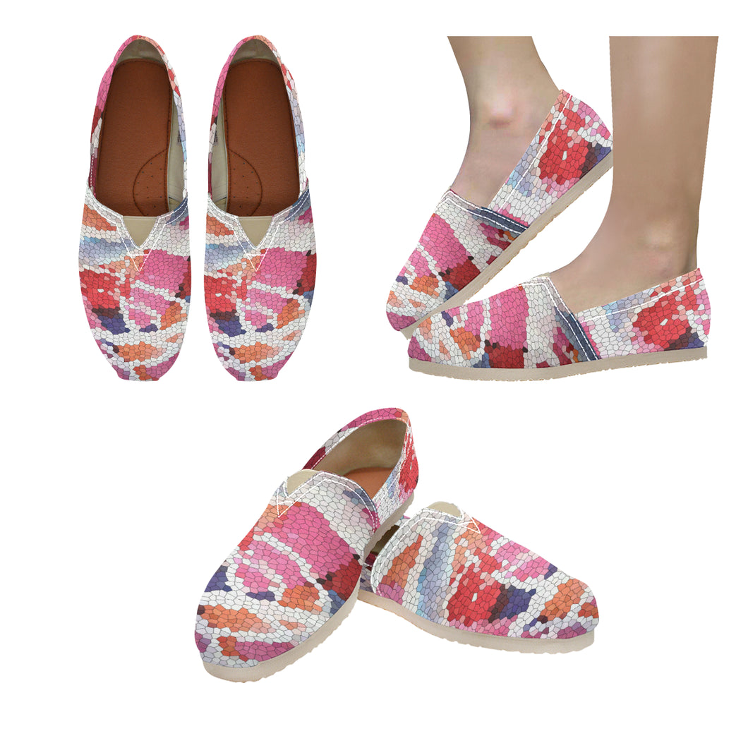 Abstract Circles Mosaic Unisex Classic Canvas Slip-On (Model 1206)