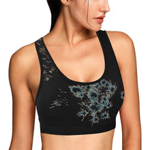 Load image into Gallery viewer, Fireworks Flower Glowing Women&#39;s All Over Print Sports Bra (Model T52)