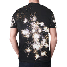 Load image into Gallery viewer, Fireworks Flowers White New All Over Print T-shirt for Men (Model T45)