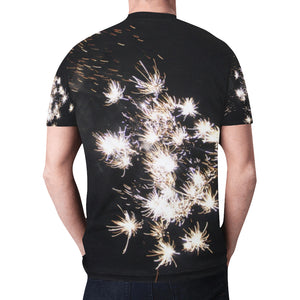 Fireworks Flowers White New All Over Print T-shirt for Men (Model T45)