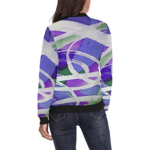 Load image into Gallery viewer, Abstract Circles Purple All Over Print Bomber Jacket for Women (Model H36)