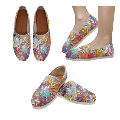 Graffiti Abstract Mosaic Unisex Classic Canvas Slip-On (Model 1206)