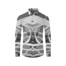 Load image into Gallery viewer, Abstract Circles Black and White Men&#39;s All Over Print Casual Dress Shirt (Model T61)