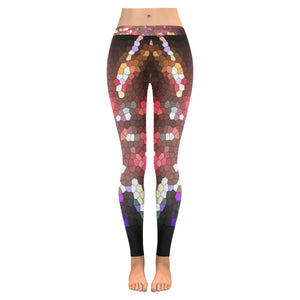 Fireworks Burst Mosaic Low Rise Leggings (Invisible Stitch) (Model L05)