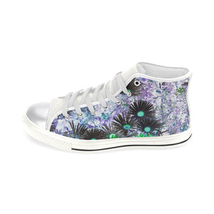 Livingstone Daisy Flower Negative Women's Classic High Top Canvas Shoes (Model 017)