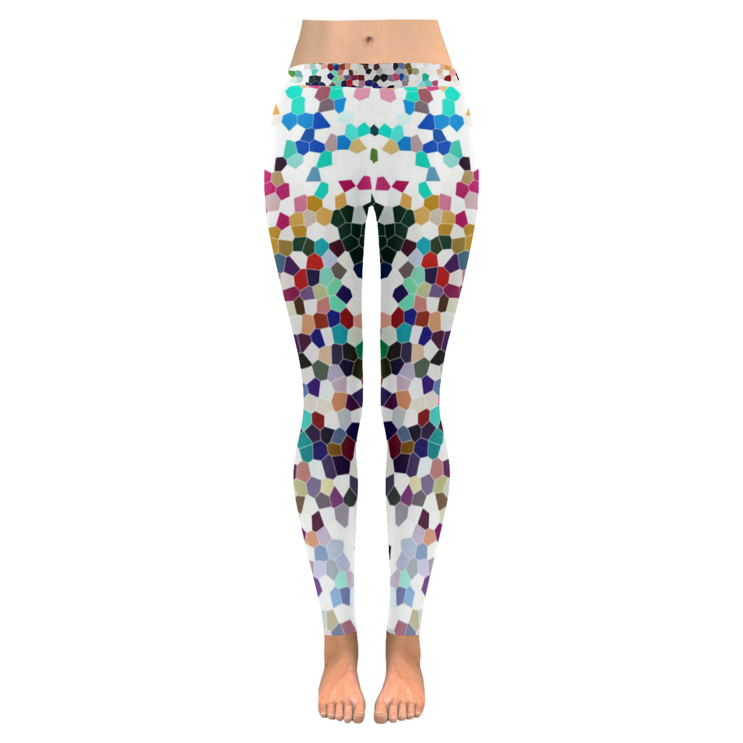 Holiday Paisley Reverse Mosaic Low Rise Leggings (Invisible Stitch) (Model L05)