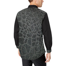 Load image into Gallery viewer, Crackle Black Split Men&#39;s All Over Print Casual Dress Shirt (Model T61)