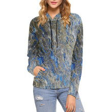 Load image into Gallery viewer, Marbled Abstract Negative All Over Print Hoodie for Women (USA Size) (Model H13)