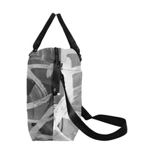 Load image into Gallery viewer, Abstract Circles Black and White Large Capacity Duffle Bag (Model 1715)