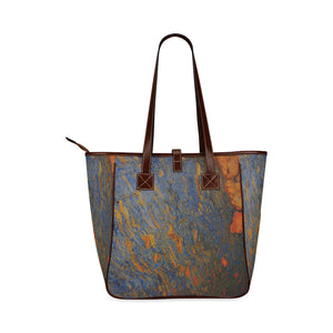 Marbled Abstract Orange Classic Tote Bag (Model 1644)