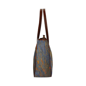 Marbled Abstract Orange Classic Tote Bag (Model 1644)