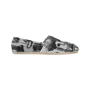 Complex Graffiti Black and White Unisex Classic Canvas Slip-On (Model 1206)