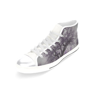 Spooky Tree Purple Women's Classic High Top Canvas Shoes (Model 017)