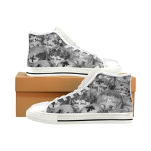 Load image into Gallery viewer, Painted Skulls Black and White Men’s Classic High Top Canvas Shoes (Model 017)