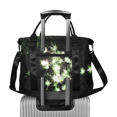 Fireworks Flowers Green Large Capacity Duffle Bag (Model 1715)