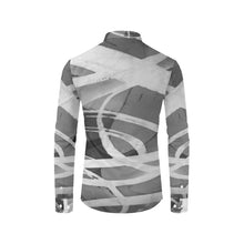 Load image into Gallery viewer, Abstract Circles Black and White Men&#39;s All Over Print Casual Dress Shirt (Model T61)