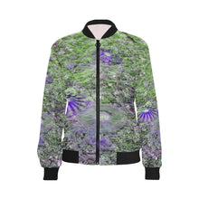 Load image into Gallery viewer, Jellyfish Blooms Purple All Over Print Bomber Jacket for Women (Model H36)