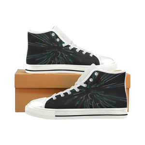 Fireworks Burst Glowing Men’s Classic High Top Canvas Shoes (Model 017)