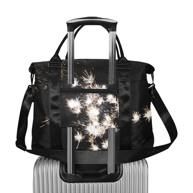 Fireworks Flowers White Large Capacity Duffle Bag (Model 1715)