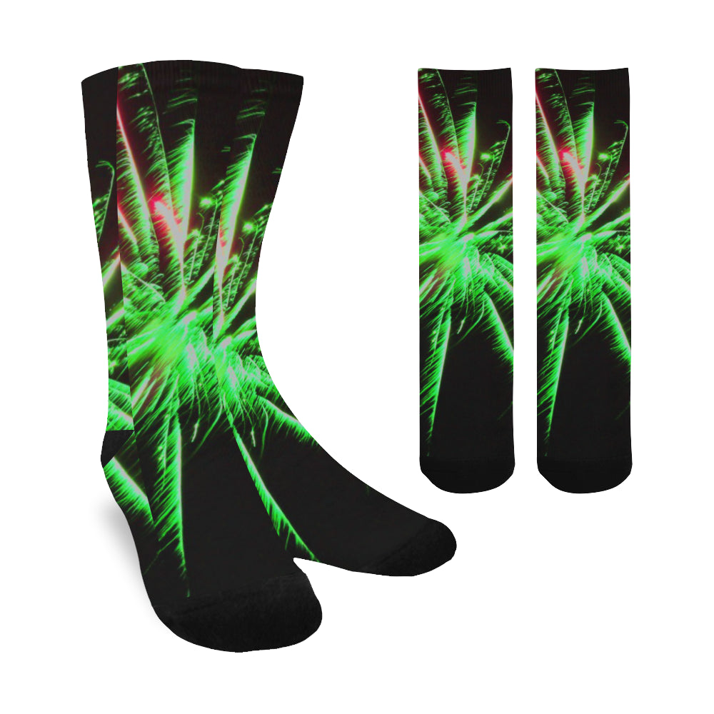 Fireworks Star Green Trouser Socks (For Men)