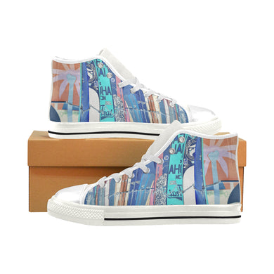 Surfboards Negative Men’s Classic High Top Canvas Shoes (Model 017)